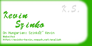 kevin szinko business card